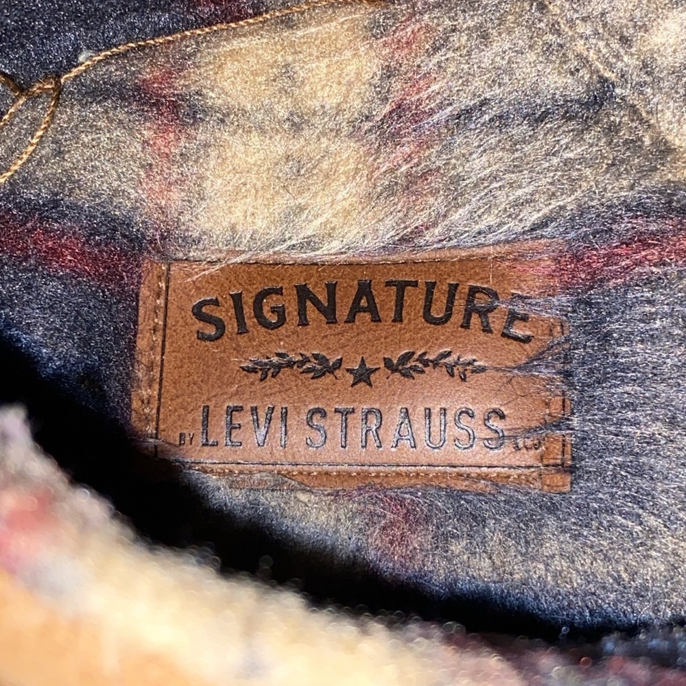 LEVI STRAUSS‎  MENS SIZE 11/12 FAUX TAN SUEDE FLANNEL LINED SLIPPERS CLEAN - Picture 5 of 11